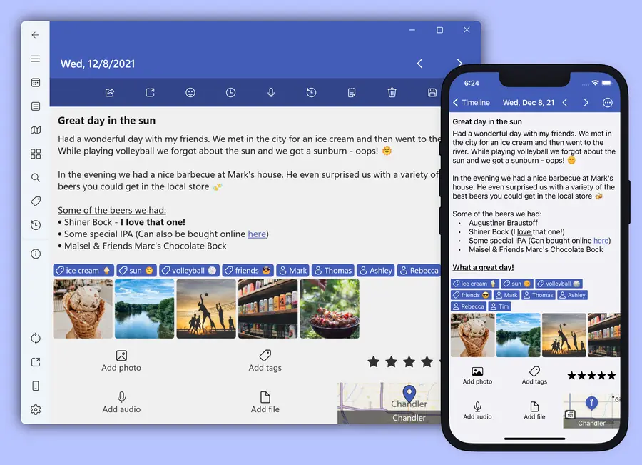 Diarium app screenshot