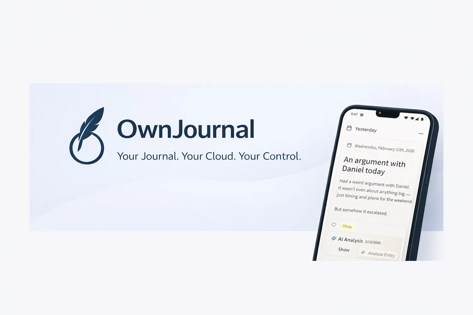 ภาพหน้าจอแอป OwnJournal
